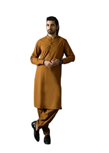 Traje Tradicional Musulmán Étnico Personalizado, Shalwar Kameez de Algodón, Traje Formal Pakistaní Pathani de 2 Piezas para Hombre, para Fiestas, Invierno, Transpirable - Product Image 2
