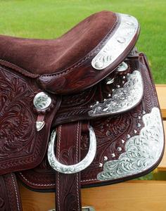 Selle de spectacle Western Trail en cuir indien de qualité supérieure en cuir véritable avec ajustement de qualité supérieure selles de cheval équestre en gros - Product Image 3