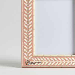 Handcrafted <b>Pink</b> Bone Inlay Photo <b>Frame</b> Elegant Mosaic Design for Modern Home Decor - Product Image 5