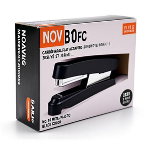 เครื่องเย็บกระดาษแบบแบน NOVUS B 10FC รุ่นมืออาชีพ ความจุ 20 แผ่น (80 กรัม/ตร.ม.) หมายเลข 10 ชิ้น โลหะ/พลาสติก สีดำ - Product Image 3
