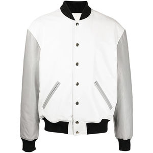 OEM personalizado más tamaño de la Universidad de los hombres chaqueta de béisbol de moda de cuero mangas Letterman bombardero con lona blanca ropa de los hombres - Product Image 1