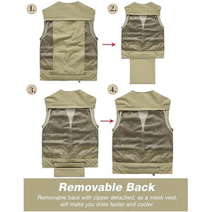 Heavy-Duty Canvas Work <b>Vest</b> with Multiple Pockets Breathable Custom Branding <b>Mens</b> Hunting Fishing Hiking & Tactical Use - Product Image 4
