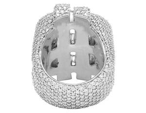 แหวนเพชรโมอิสชุบทองสำหรับผู้ชาย925ฮิปฮอปเย็นเครื่องประดับแร็ปเปอร์เงิน - Product Image 6