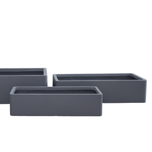 En vrac brosse à main noir rectangulaire décoration de la maison ciment grand pot en béton jardinières de fleurs pour plantes d'intérieur - Product Image 4