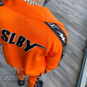 Chándal acampanado unisex personalizado con logotipo gráfico 3D Puff estampado para hombre chándal apilado con dobladillo cortado Sudadera con capucha Jogger de talla grande invierno - Product Image 1