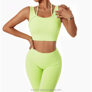 Women's Professional Factory-Made Gym Sports Wear Quick Dry Breathable 2-Piece Yoga Set with <b>Lace</b> Front Design - Product Image 5