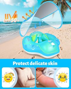 New Arrival Baby <b>Pool</b> Float with Canopy UPF50 Sun Protection <b>Inflatable</b> Infant Swim Float <b>for</b> 3 to 36 Months Travel Beach - Product Image 2