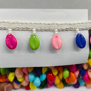 Dentelle multicolore écologique à motif géométrique, dentelle de marque Kodi Latkan pour l'artisanat, la couture, le travail de zari, les vêtements ethniques, les glands - Product Image 1