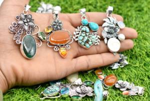 สร้อยคอแฟชั่นทำด้วยมือสไตล์วินเทจใหม่สำหรับผู้หญิงหลากหลายพลอยธรรมชาติธีมคริสเตียนอีเบย์กำลังมาแรง - Product Image 2