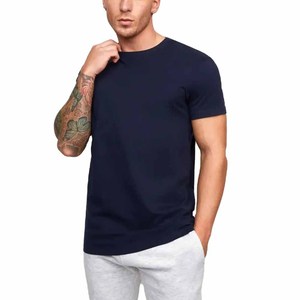 High Street Style Hombres Casual Algodón Poliéster Punto Cuello redondo Camisetas Manga corta Color sólido Liso en blanco Venta al por mayor - Product Image 2