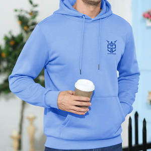 Venta directa de fábrica, sudaderas básicas para hombre, de alta calidad, duraderas, ligeras, con bolsillo frontal. - Product Image 3