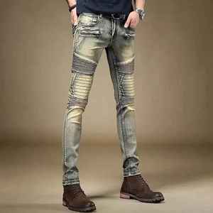 กางเกงยีนส์แฟชั่นสำหรับผู้ชายกางเกงยีนส์ขายาวขนาดใหญ่ผลิตจากวัสดุคุณภาพสูงและโลโก้ตามสั่ง - Product Image 2