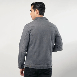 Chaquetas de mezclilla para hombre, chaqueta de invierno de manga larga desgastada azul oscuro sólido con varios bolsillos para hombre, novedad - Product Image 3