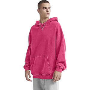 Sudadera con capucha extragrande con lavado ácido Vintage para mujer, forro polar de algodón 100% pesado para invierno con cuello cómodo - Product Image 3