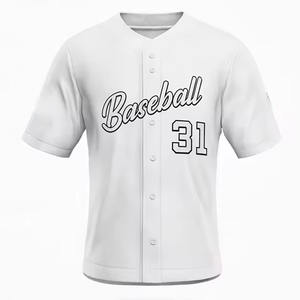 Custom Wholesale Breathable Short Sleeve Polyester Team Adult Vintage <b>Mesh</b> Embroidery Mens Sublimation Baseball Jersey - Product Image 2