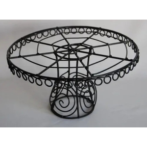 Black Finished Handmade Iron Wire Eco-Friendly Dishwasher Safe Single Tier <b>Cake</b> <b>Stand</b> for Home Wedding Birthday Parties Tabletop - Product Image 1