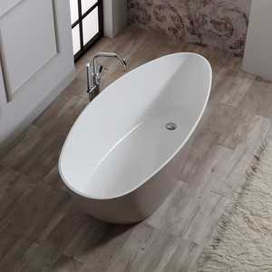 Baignoire autoportante en résine marbrée beige Rome, baignoires de qualité supérieure - Product Image 2