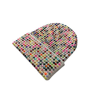 Hot Sale 5mm <b>Overall</b> Rhinestones Printed 100% Acrylic Beanies Custom Color & Design Unisex <b>Winter</b> Outdoor Beanie Caps For Sale - Product Image 3