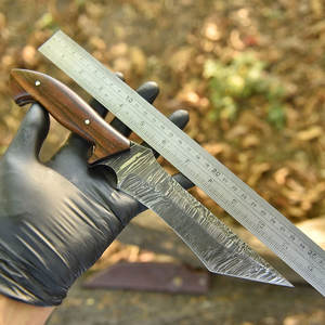 มีดแทรคเกอร์เหล็กดามัสกัสทำมือระดับพรีเมียม โครงสร้างฟูลแทง สำหรับใช้งานกลางแจ้ง ทำอาหาร และตั้งแคมป์ - Product Image 4