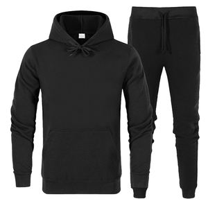2025 personalizado cómodo cremallera cuello con capucha hombres entrenamiento Jogging conjunto de dos piezas chándales de invierno técnica teñida lisa - Product Image 1
