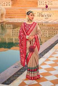 Latest Designer Party Wear Smooth Patola With Khatli Work <b>Saree</b> With <b>Blouse</b> Women Fashion Manufacturer - Product Image 5
