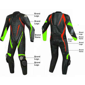 Combinaison de course en cuir respirante personnalisée pour moto, haut de gamme, coupe-vent, imperméable, vêtements de course automobile imprimés - Product Image 2