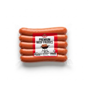 Hot-dogs de bœuf surgelé à la saveur riche et à la texture lisse, idéal pour griller les chaînes de restauration rapide et les distributeurs - Product Image 1