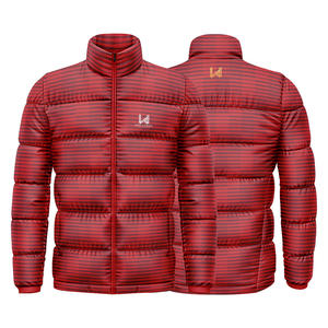 Unisex Coated Lightweight Waterproof Bomber Turtleneck Winter Puffer Jacket Custom Personalized 3D Printed Bubble Zipper Jacket - Product Image 4