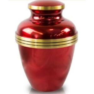 Urna de Metal pintada a mano roja de estilo americano, urna de cremación hecha a mano con acabado esmaltado para cenizas, suministros funerarios - Product Image 3