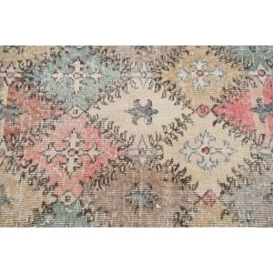 Grand tapis turc vintage 5,4x9,6 pieds, tapis gris rose à motifs floraux - Product Image 5