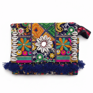 Rangmanch Luxury Bohemian Clutch <b>Bag</b> for Women Fashionable Cotton Lining <b>Patchwork</b> Shell Embroidered Casual and Dress Style - Product Image 3