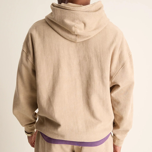 Washed Men's Hoodies 100% Cotton Hoodie for Men Custom Sweatshirt With Hooded Organic Fleece Mens Sweatshirts - Product Image 5
