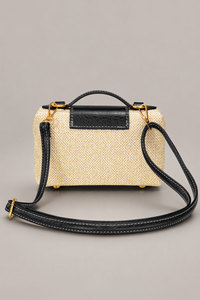 Custom Logo Women's Woven <b>Vanity</b> <b>Case</b> Crossbody Trunk Bag Zipper Waterproof OEM Black Top Handle ODM Private Label Manufacturer - Product Image 6
