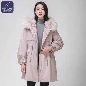 YuFan เสื้อพาร์กาขนเป็ดสำหรับผู้หญิง,เสื้อคลุมหรูหราความยาวปานกลางเสื้อแจ็คเก็ตแบบสั่งทำสำหรับฤดูหนาว
