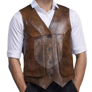 Nuevo Chaleco de Cuero para Hombre, Transpirable, Informal, para Invierno, Último Estilo, Alta Calidad, Personalizable, Cuello en V - Product Image 2
