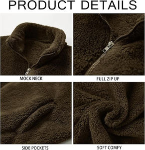 Chaquetas de Invierno para Hombre, Precio de Mayoreo y Económico, Directo de Fábrica, Sólidas, Gruesas, con Cierre Completo, de Forro Polar - Product Image 5