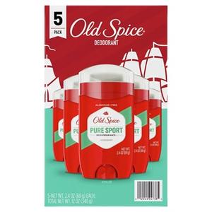 Desodorante Old Spice Pure Sport High Endurance para Hombre, Original, 2.4 Oz (5 Unidades) - Product Image 1