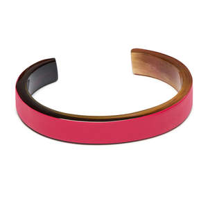 Brazalete Abierto de Cuerno de Búfalo, Azul Lacado, Pulido, Natural, Ancho, Hecho a Mano, Brazalete de Moda - Product Image 4