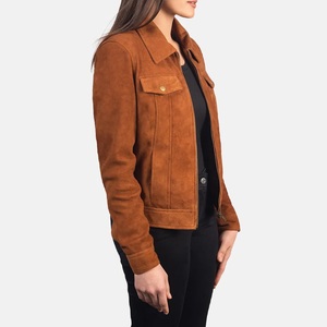 Chaqueta de moda de cuero al por mayor de alta calidad para mujer Chaqueta de cuero genuino puro de nuevo diseño para venta en línea - Product Image 2