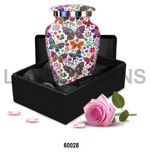 <b>Small</b> Butterfly Design Human Ashes Keepsake Urn for Women Handcrafted Mini Memorial Urn Velvet Bag <b>Gift</b> <b>Box</b> (Multicolor) - Product Image 1
