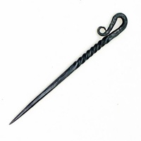 Pince à cheveux Viking médiévale en acier inoxydable forgé, forgeron fabriqué par forgeron, bâton torsadé, collection d'outils forgés