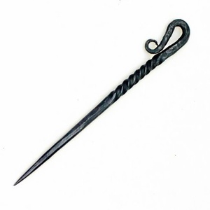 Recogedor de comida vikingo medieval, pinza de pelo vikingo de acero inoxidable forjado, herrero, palo trenzado, colección de Herramientas Forjadas - Product Image 1