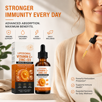 Vitamine C Liposomale Premium 250mg avec Zinc et Vitamine D3 en Gouttes pour une Protection Antioxydante Avancée Bien-être Vente en Gros ODM