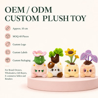 Boneka Tanaman Mini Custom 10cm, Boneka Bunga Pot Lucu, OEM ODM Logo, Hadiah untuk Grosir