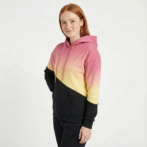 Sudaderas con Capucha de Panel en Contraste para Mujer, Venta Directa de Fábrica OEM, Ropa Urbana, Marca Personalizada, Ajuste Holgado, Sudaderas con Capucha de Felpa de Algodón - Product Image 1