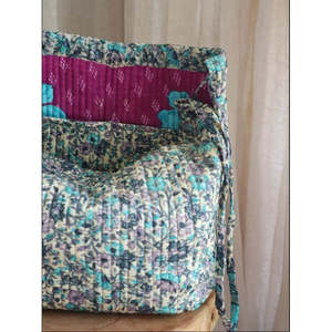 Sac Potli en toile de coton de style ethnique Bohoattire avec motif floral, tissé à la main, accessoire de mode quatre saisons - Product Image 3