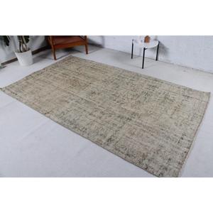 Tapis turc vintage, tapis de 4,9 x 8,3 pieds, tapis persan gris vert - Product Image 1