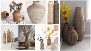 Florero de mimbre tejido a mano para decoración del hogar, florero Vintage, botella de flores, planta antigua - Product Image 6