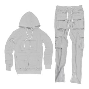 Ensemble survêtement cargo à capuche pour homme, poids lourd, streetwear, automne-hiver 2025, tenue deux pièces automne-hiver, jogging, survêtement - Product Image 4