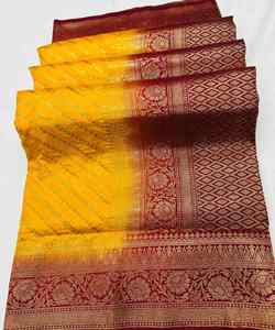 Georgette Saree avec filet Travail de mariée pour Fancy Party Wear Femmes Mariage Saree - Product Image 3